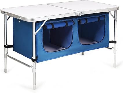GYMAX Mesa de Camping con Almacenamiento