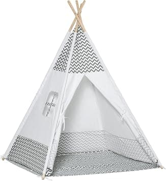 HOMCOM Tipi Infantil de Madera