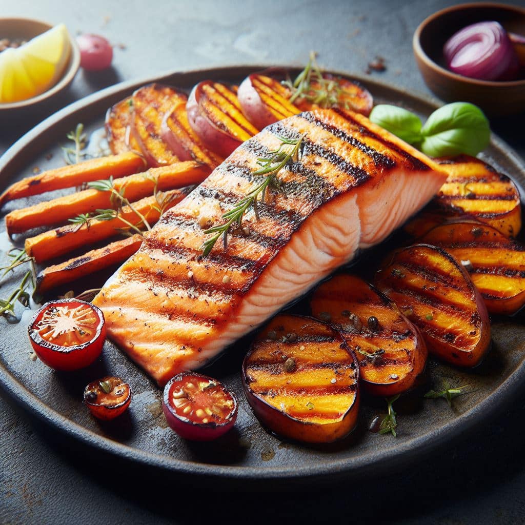 Salmon with sweet potatoes for dinner for preteen kids