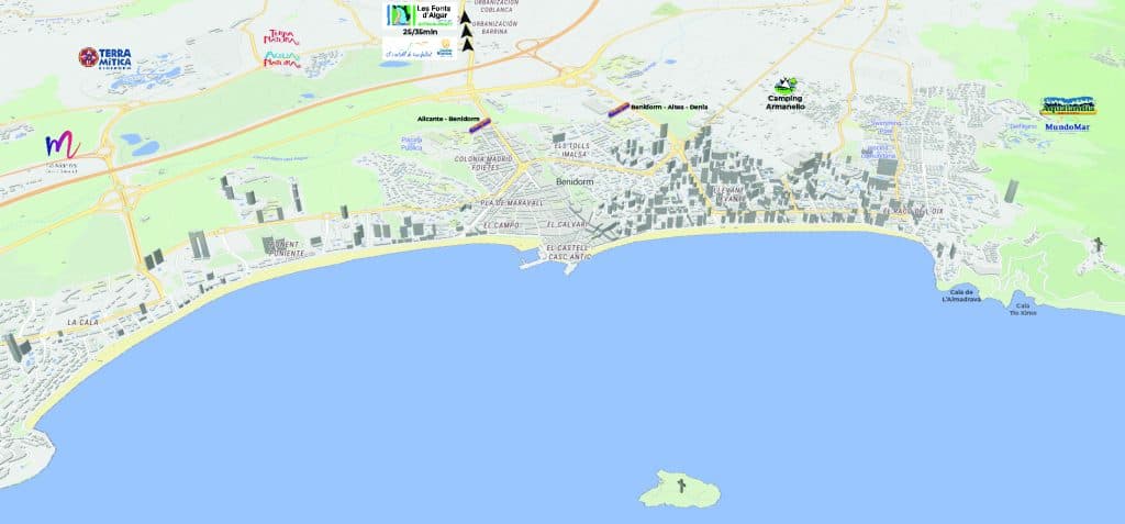 Mapa de benidorm con edificios en 3d actualizado a diciembre 2023