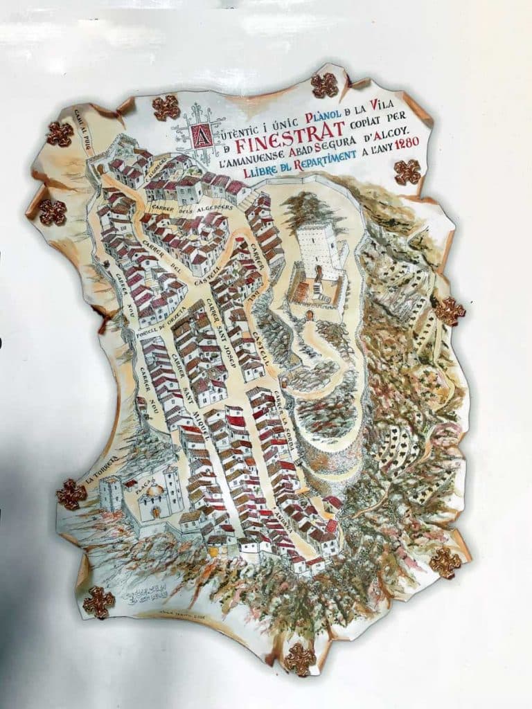 Mappa di finestrat anno 1280 d. C.