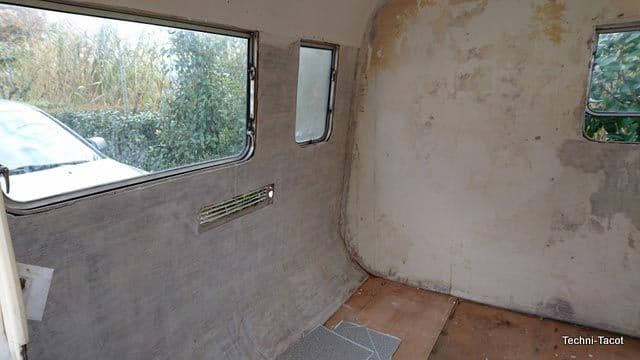 Repairing interior walls of a caravan