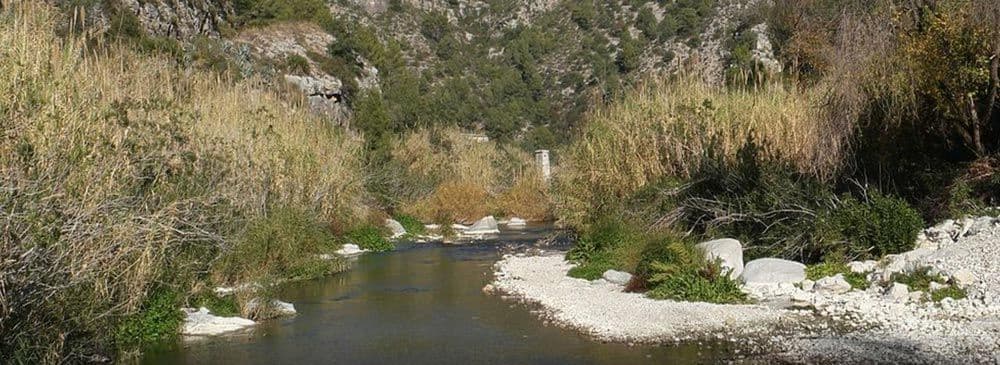 Route langs de serpis rivier van villalonga naar lorcha