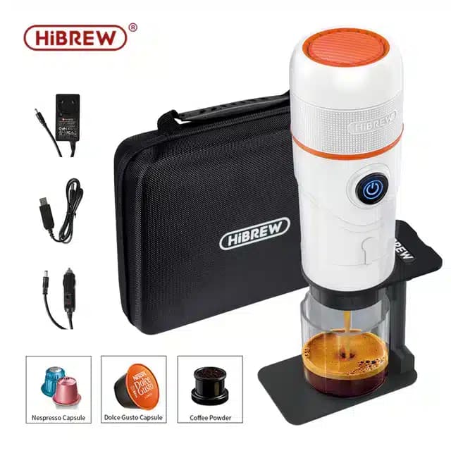 Cafetera de capsulas portátil para camping a 12 voltios