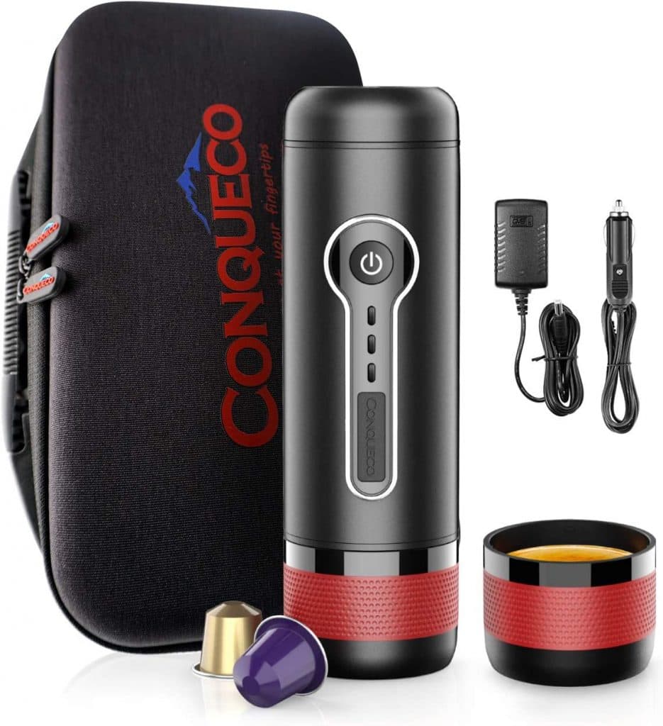 Cafetera nespresso portátil para camping a 12 voltios