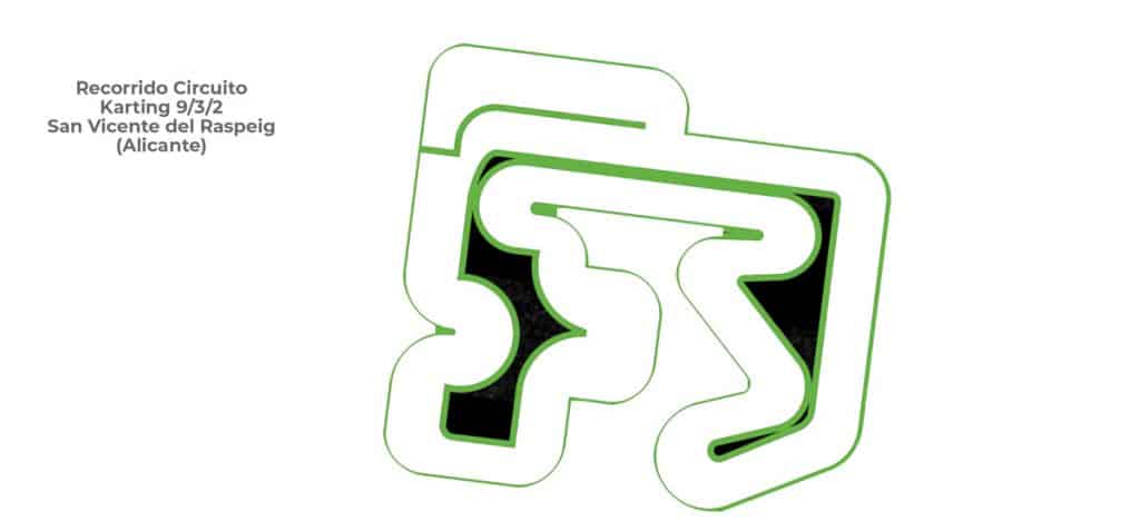 Afbeelding van het circuit en de route van karting 932 in san vicente del raspeig (alicante)