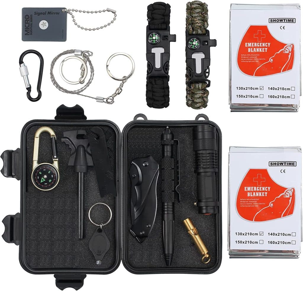 Kit de supervivencia con herramientas y estuche rígido