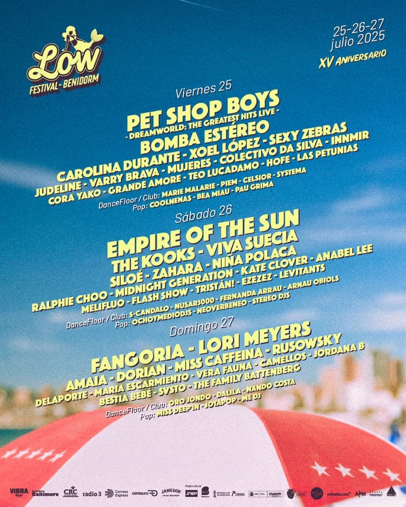 Cartel del Low Festival 2025 con artistas y horarios