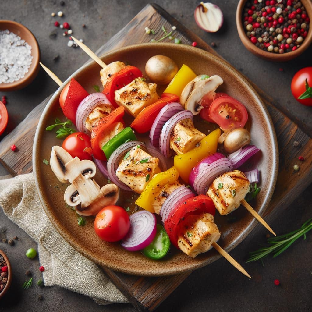 Chicken skewers for children's dinners