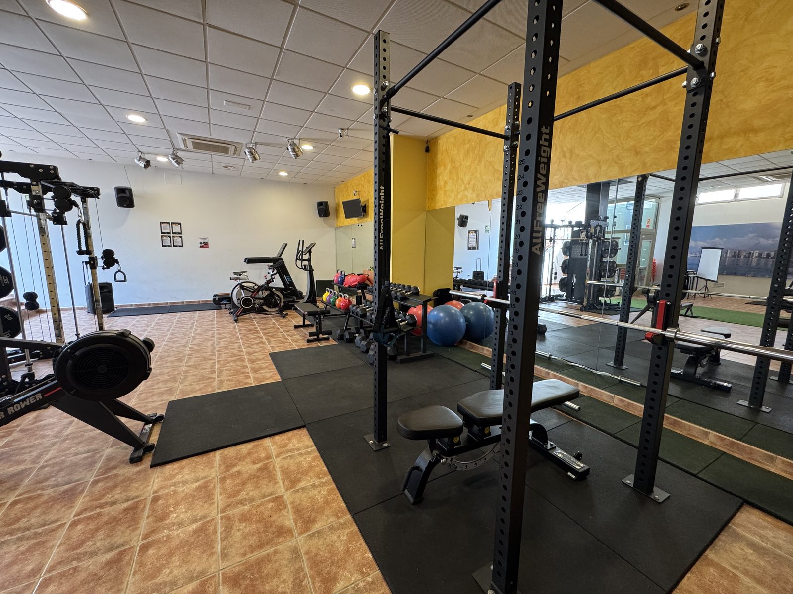 Gimnasio del camping, zona de peso libre