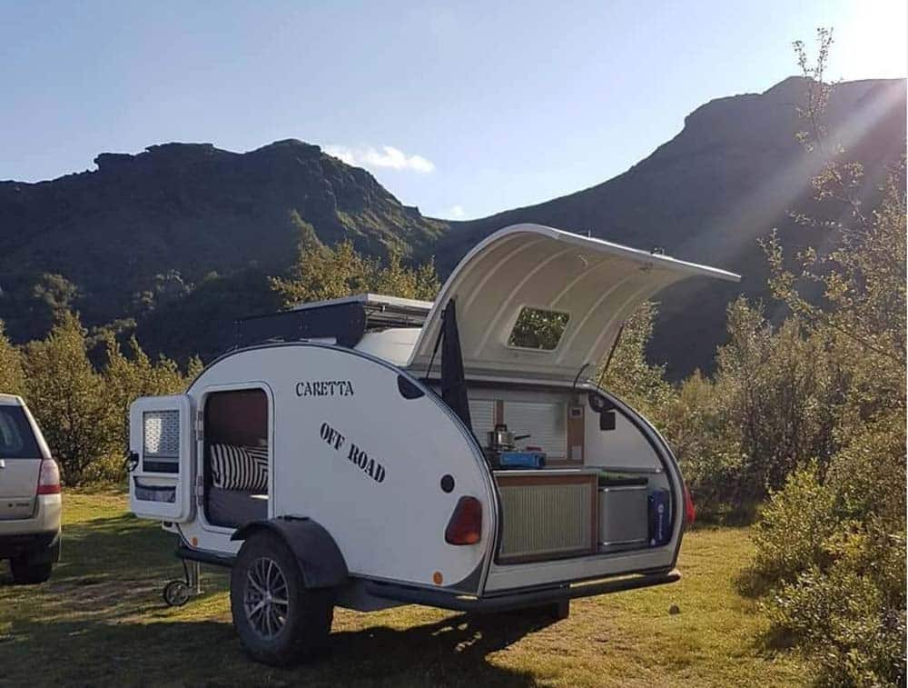 Caretta 1500 off road mini caravan on the outside