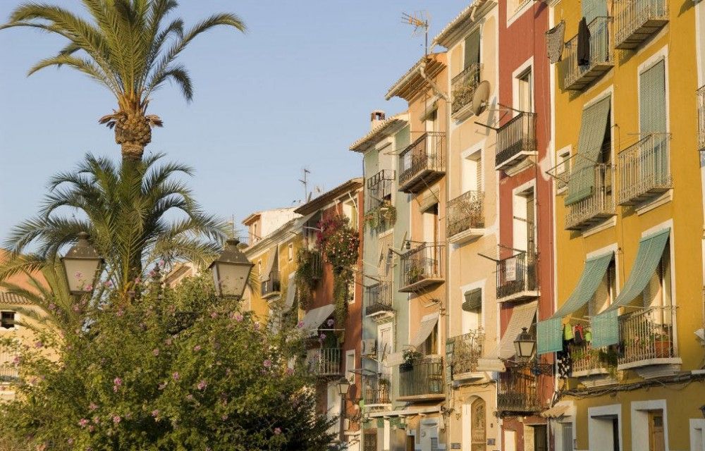 Coloured houses in the old town of villajoyosa