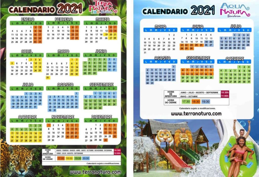 Zeitplan und kalender von aqua natura 2021