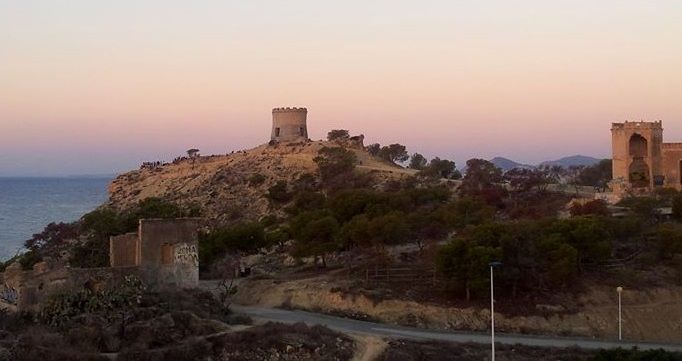 Coucher de soleil dans la malladeta de villajoyosa