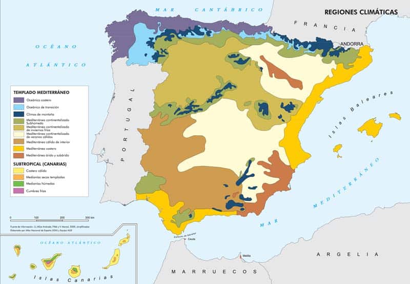 Mapa de los climas de españa