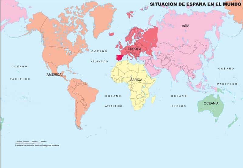 Mapa de españa en el mundo