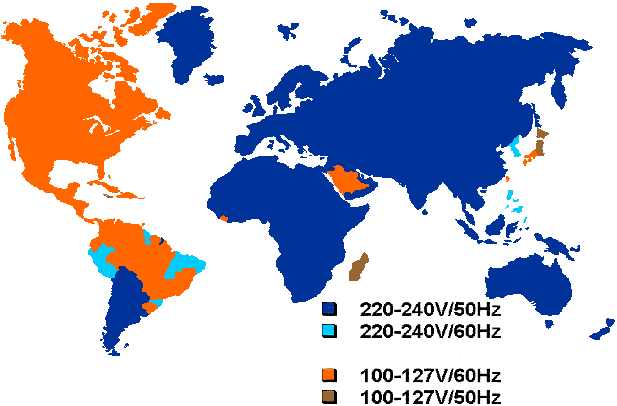 World map voltages