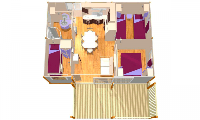 Plano bungalow para 7 personas - morea