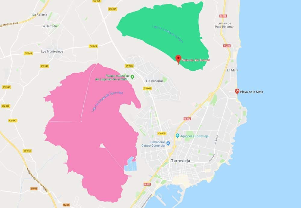 Die Rosa Lagune Von Torrevieja Wird Sie Begeistern Karte des ortes von la mata