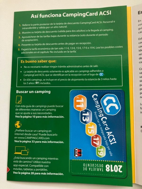 Back cover acsi guide with card