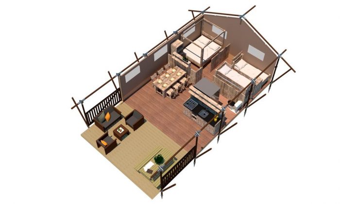 Plano tienda safari XL