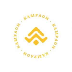 Logotipo empresa kampaoh, con tiendas en camping armanello