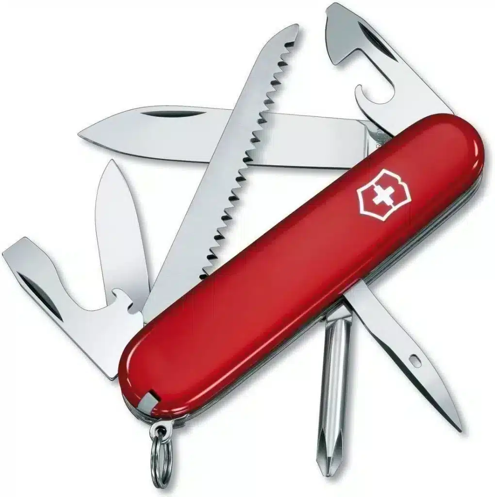 Victorinox cuchillo del ej rcito suizo hiker mediano multiherramienta 13 funciones cuchillo sierra de madera rojo
