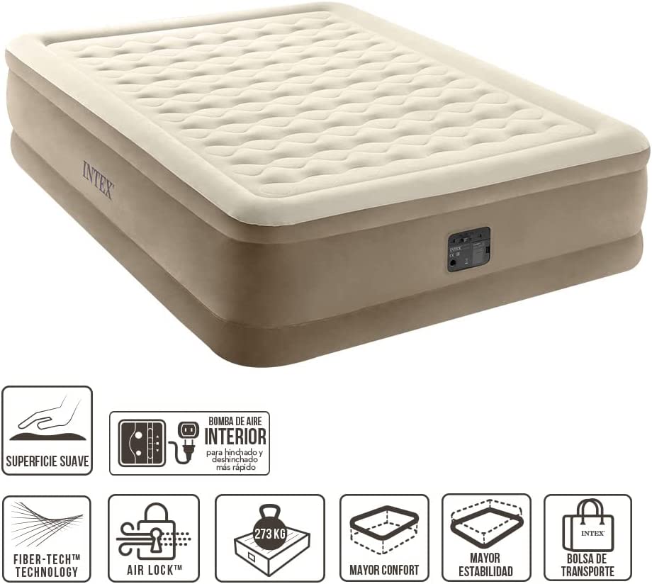 Colchon intex queen ultra airbed fiber tech