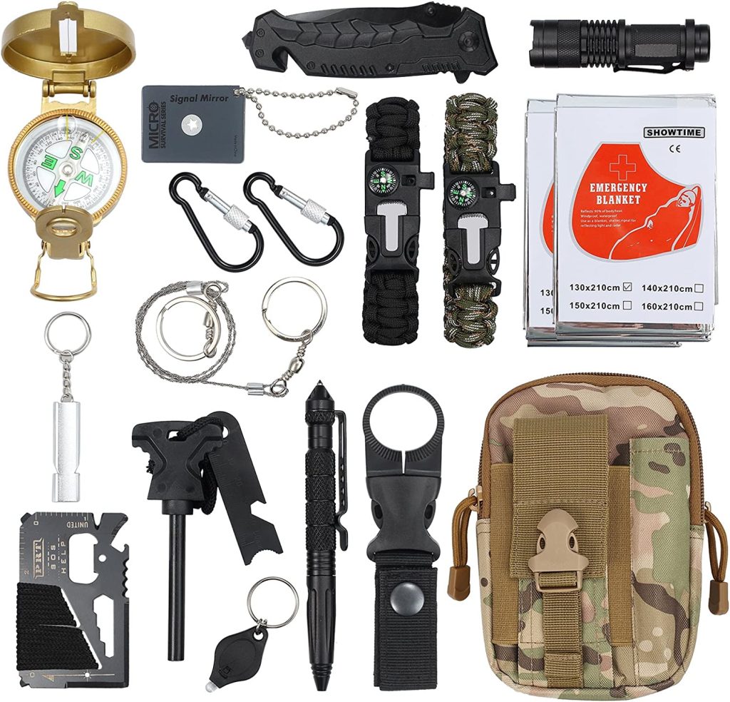 Kit de supervivencia militar de la marca kamptop, 18 herramientas en 1