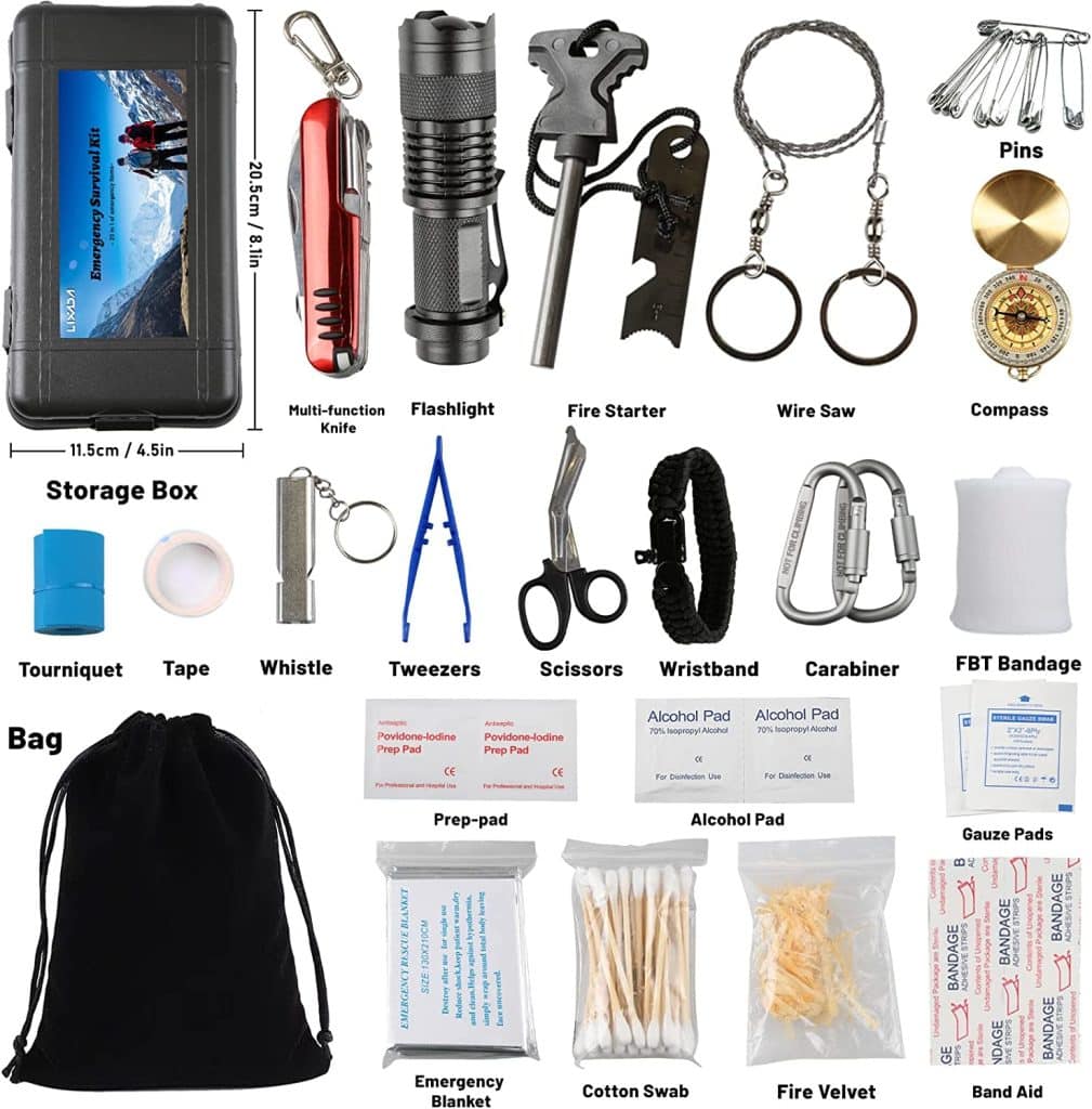 Kit de superviviencia y primeros auxilios Lixada