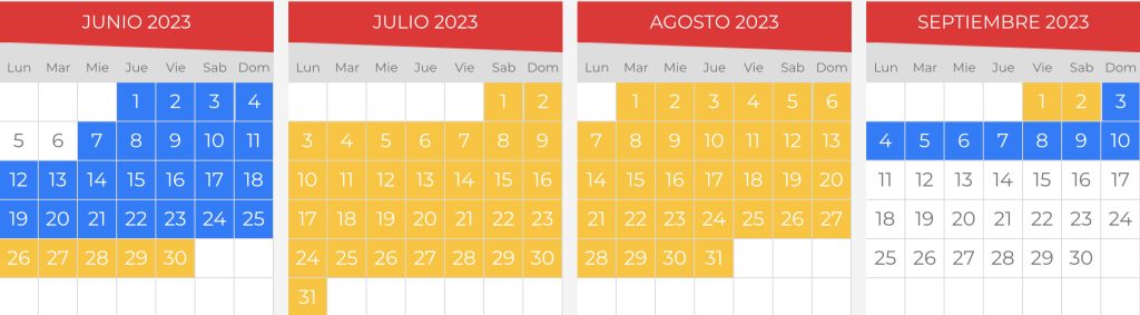 Horario terra mitica 2023