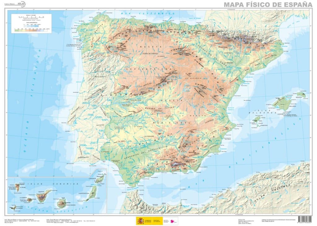 Mapa Físico – Relieve de España en