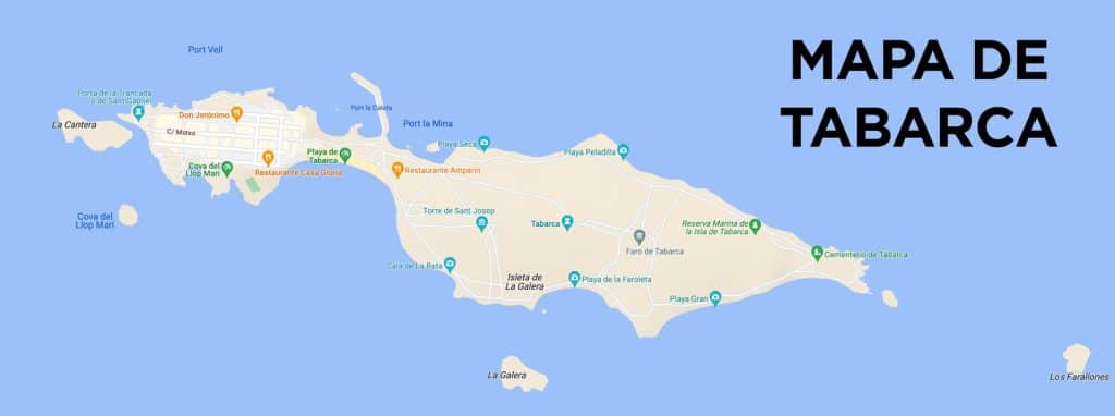 Kaart van het eiland tabarca