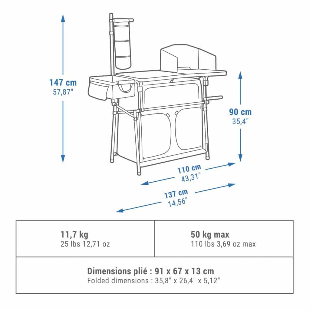 Medidas de mueble de cocina decathlon para camping