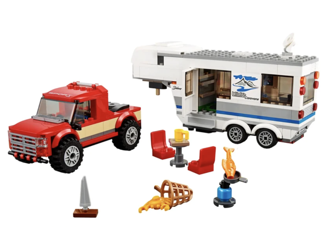 Caravana de juguete de bloque de construccion