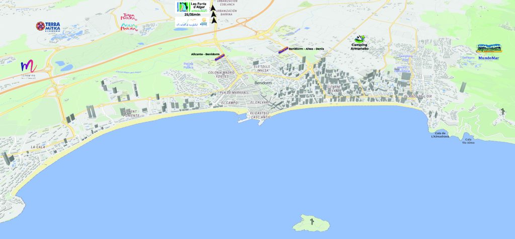 Map of benidorm with 3d buildings updated to december 2023