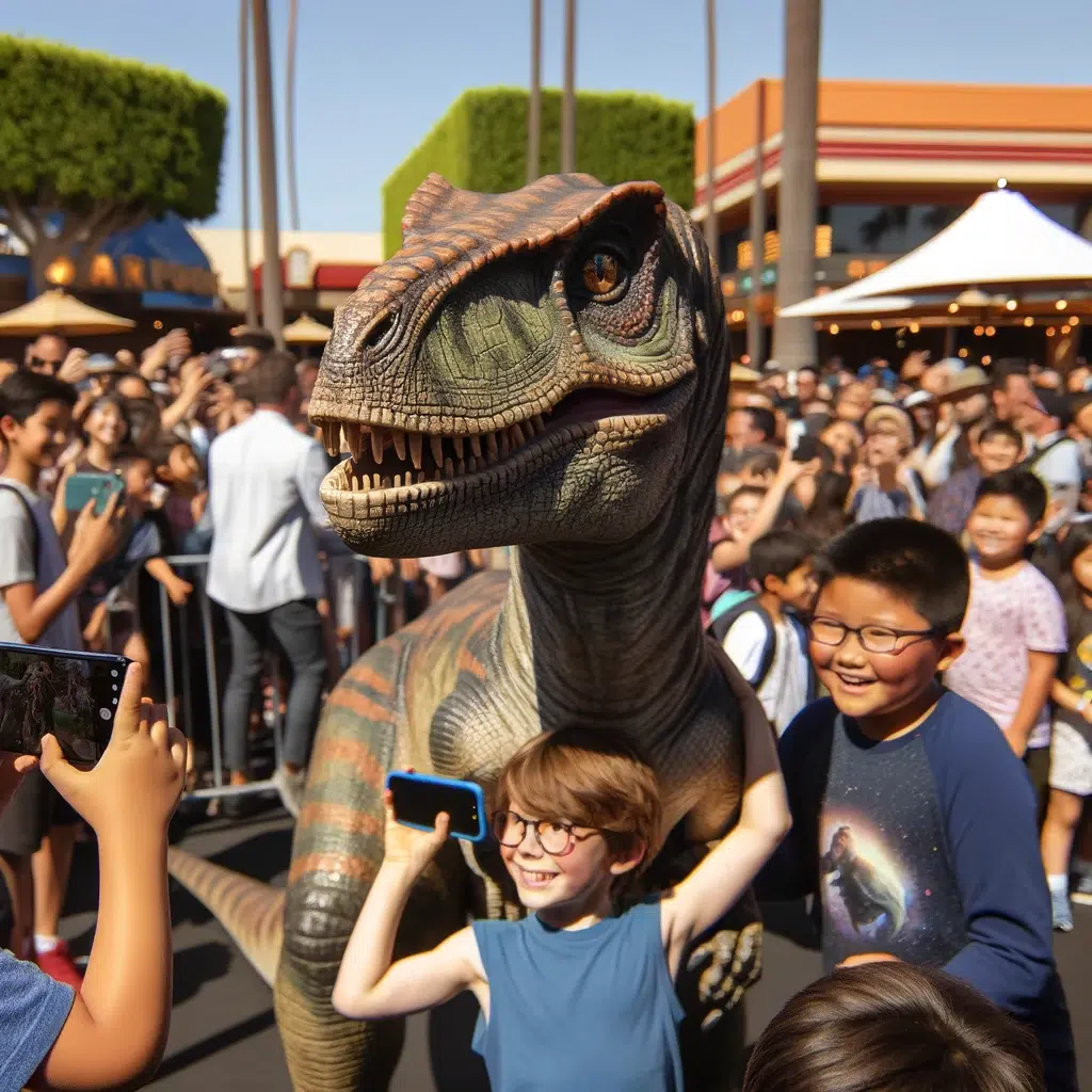 Dinopark – Callosa Foto de dinopark callosa con niños haciéndose fotos